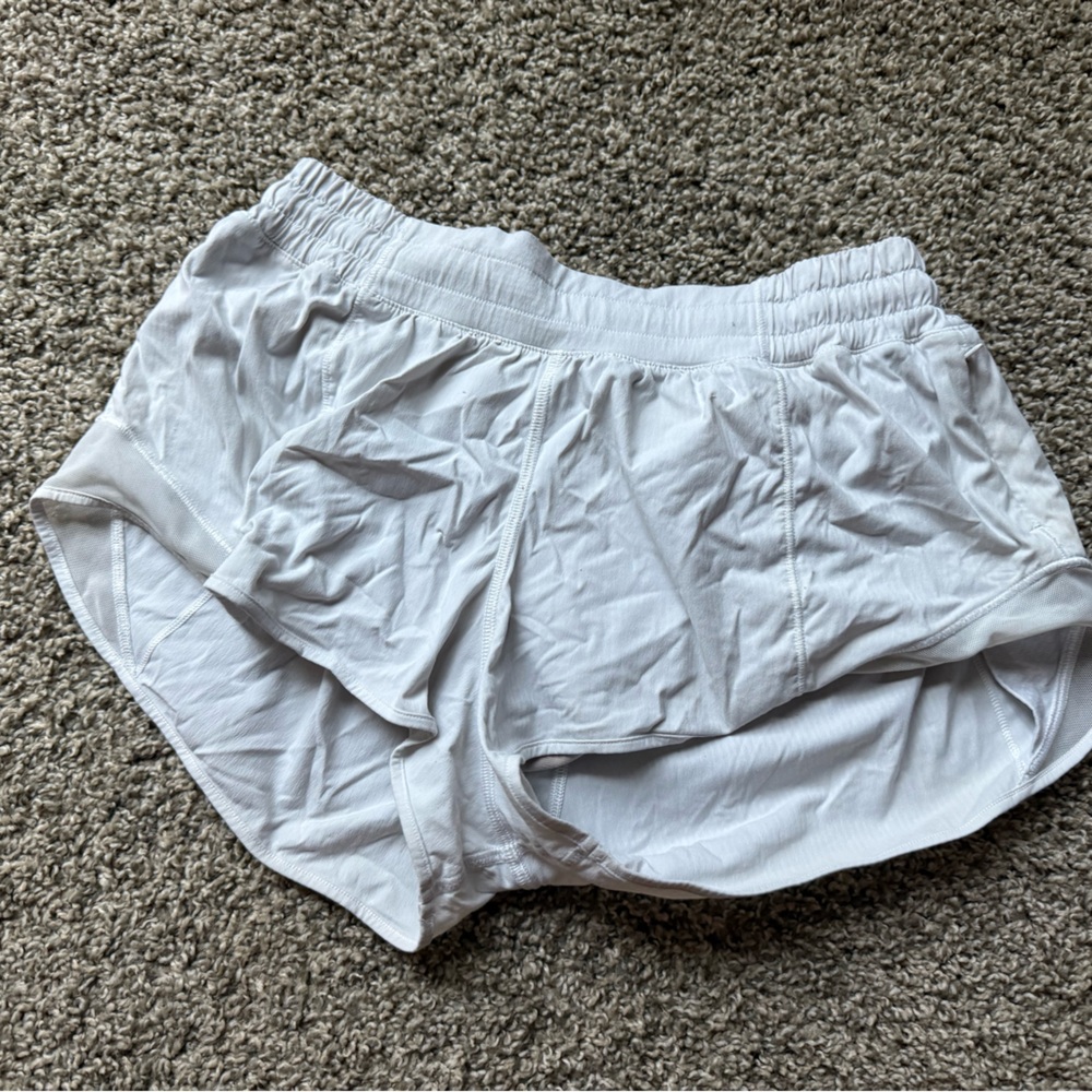 White Lululemon Hotty Hot shorts